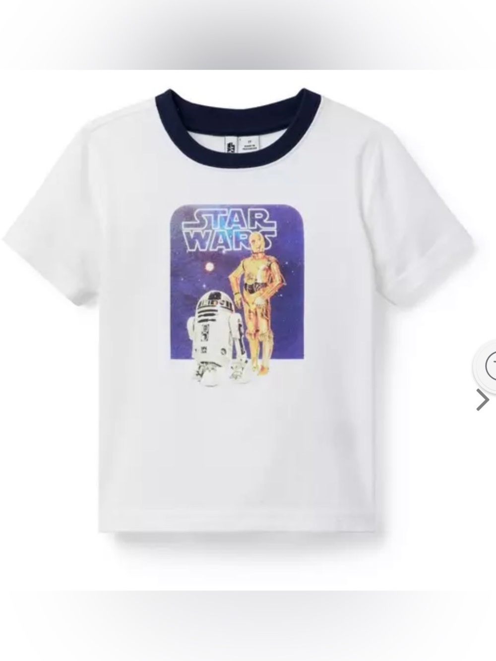 Janie and Jack STAR WARS Droid Tee White Tee with Navy Trim NWTs Size 6